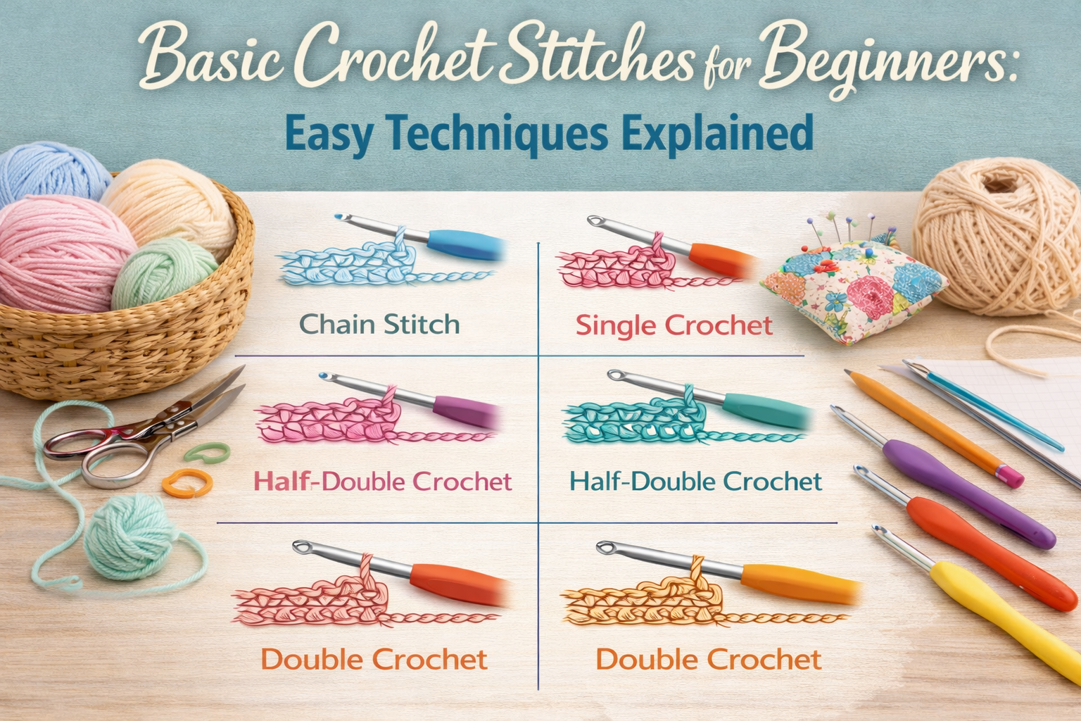 Basic Crochet Stitches for Beginners Easy Techniques Explained