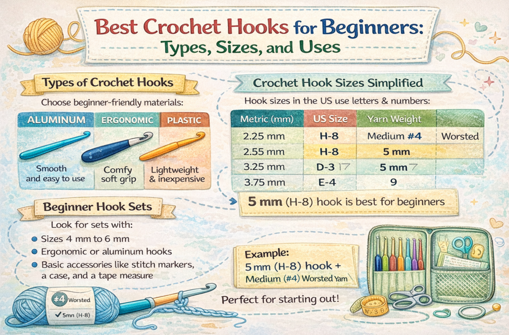 Best Crochet Hoose for Beginners Types, Size, and Uses